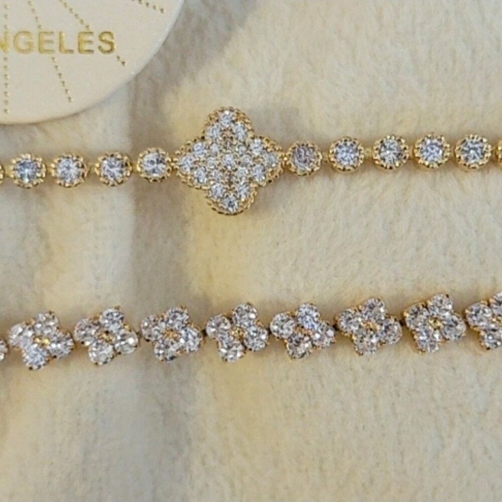 EyeCandy Gold Tone Bracelet, 2 Pairs